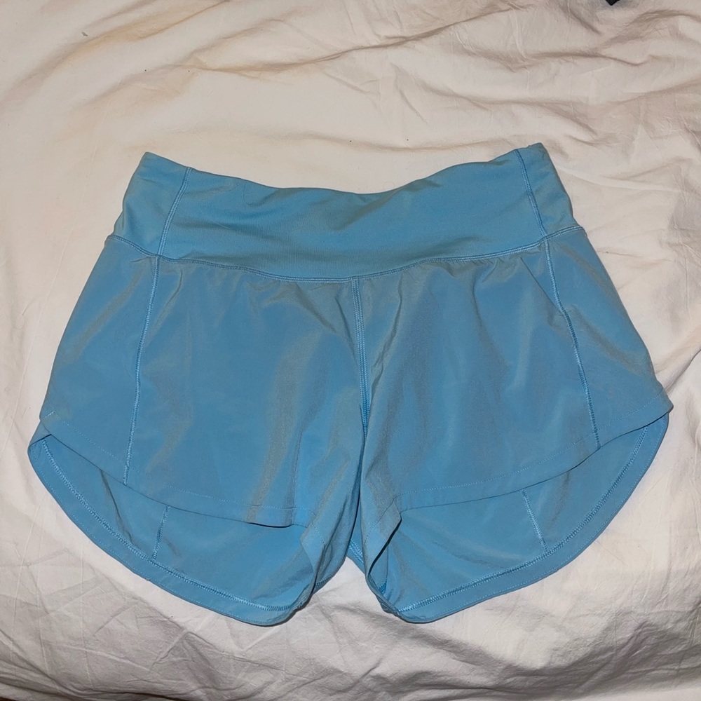 lululemon high rise speed ups 2.5 inseam aero blue